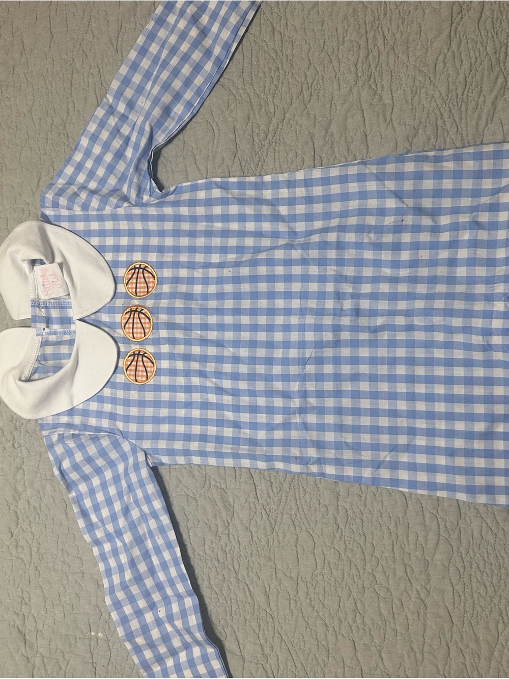 Stitchy fish toddler boy smock